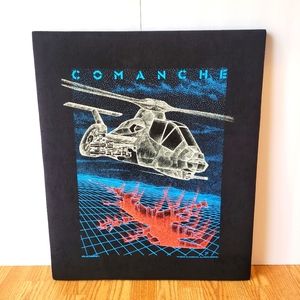 Rare Vintage 1991 Blackbird Comanche Fabric wall art wooden canvas